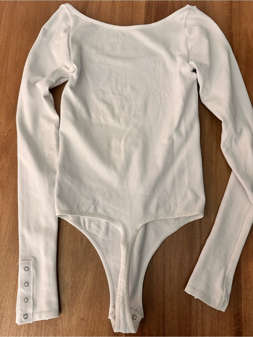Intimately by Free People White Long Sleeve Snap Bodysuit - Picture 4 of 4